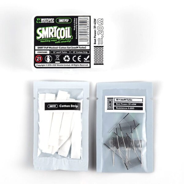 WOTOFO – PNP SMRT COIL MESHED- COTTON SET/ 10PCS